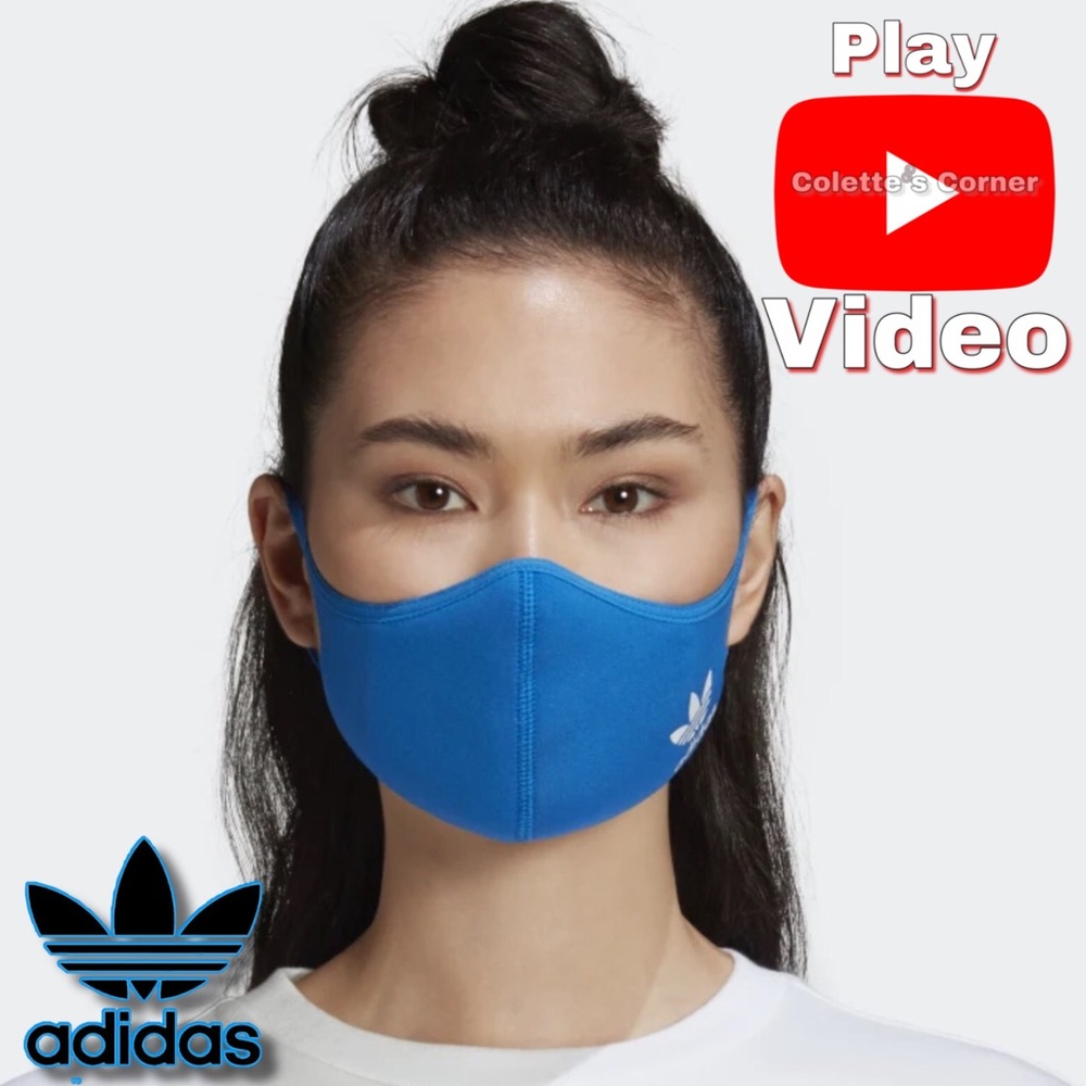 Adidas FACE COVERS 3-PACK M/L BLUE & WHITE FACE MASK Unisex